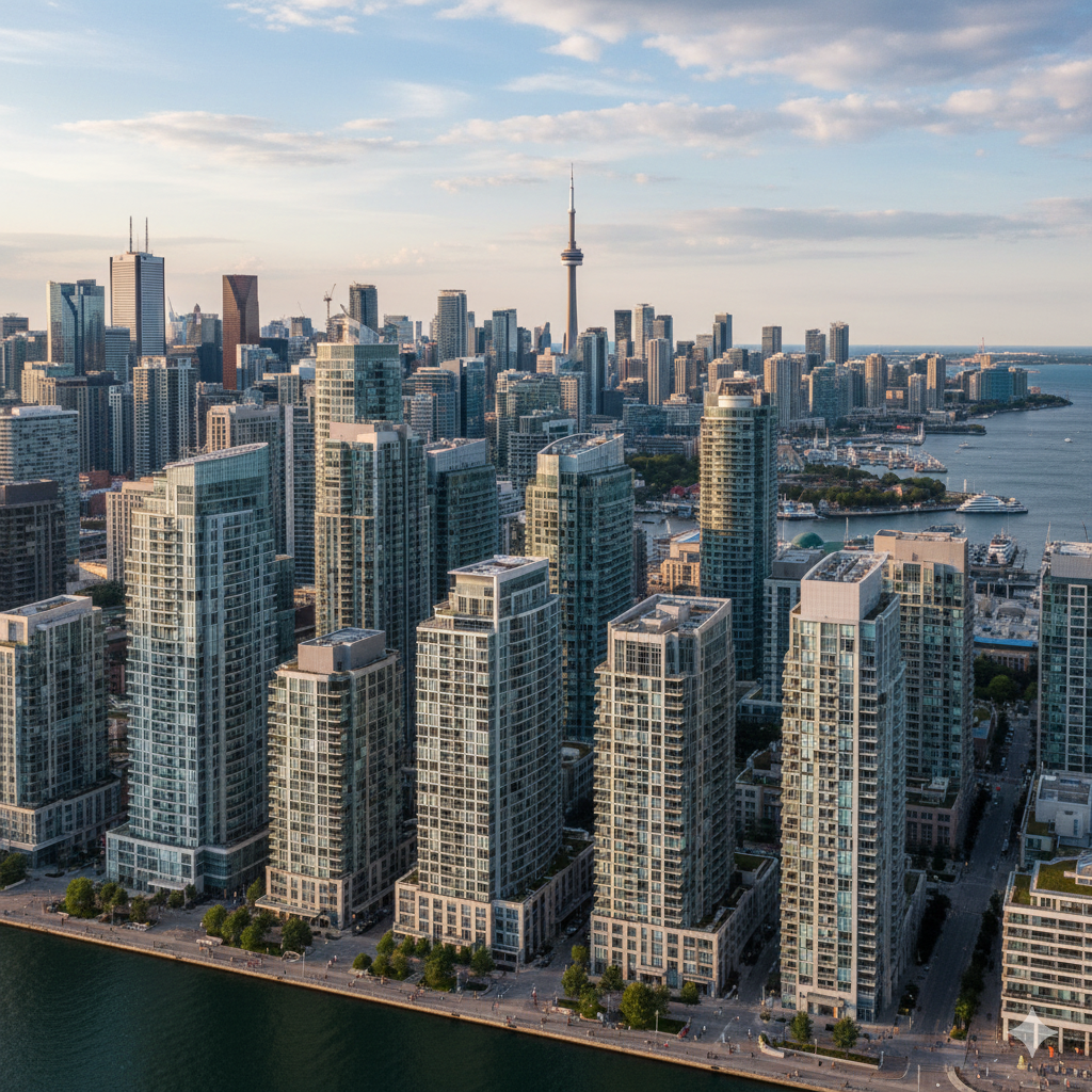 Кондоминиумы в Торонто на фоне горизонта