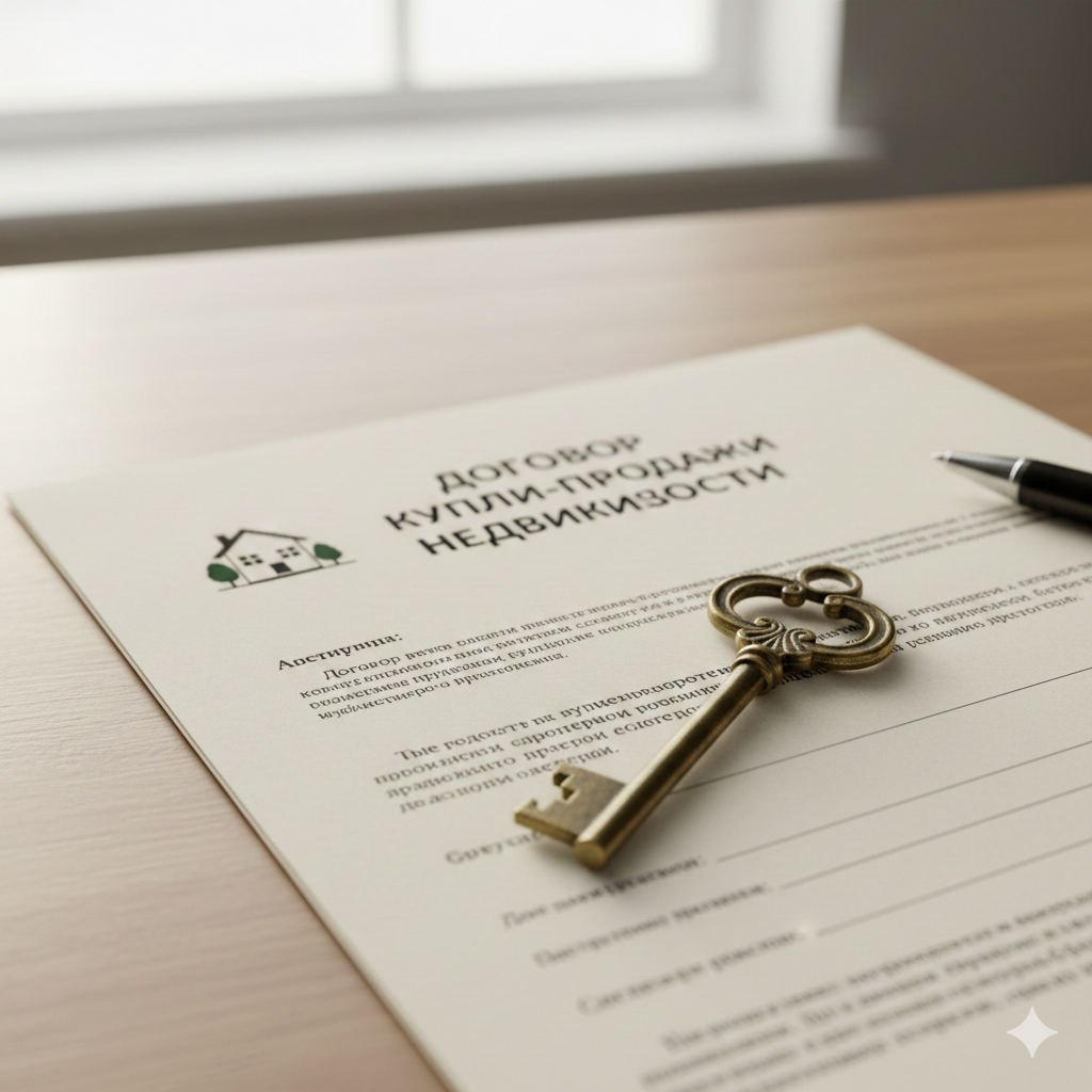 Изображение ключа от дома и договора