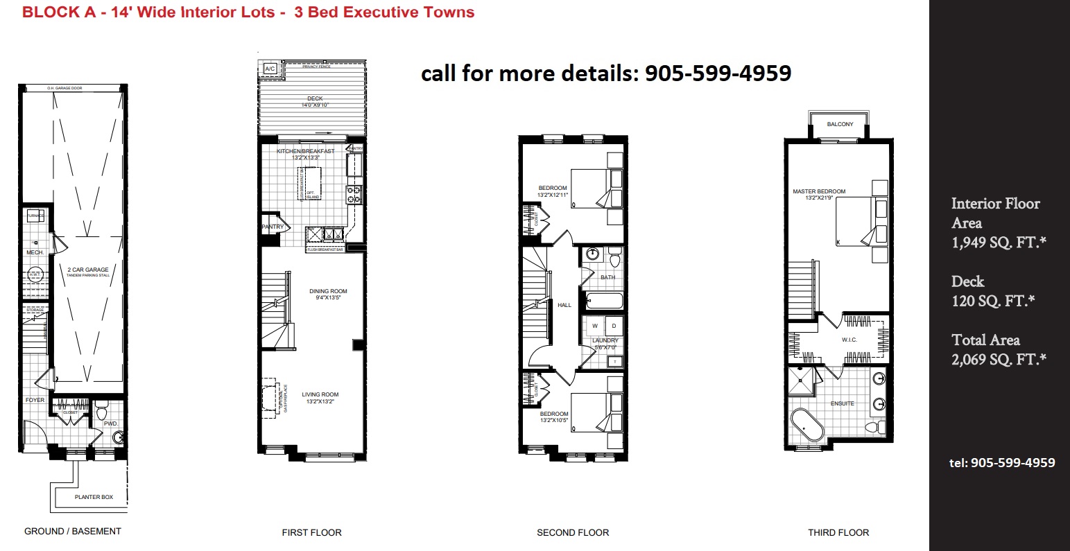 Oakville ravine towns floor plan 14'