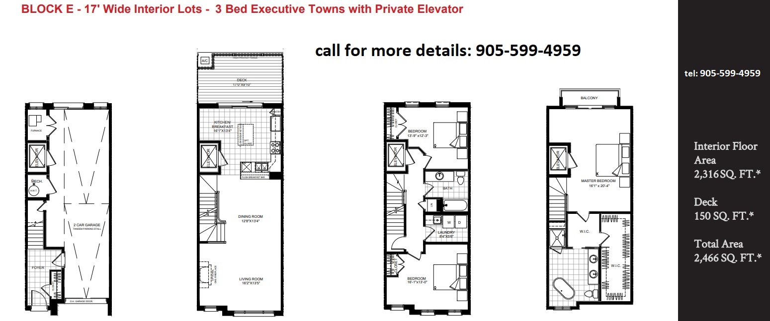 Oakville ravine towns floor plan 17'